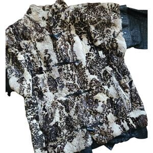 Vintage Rabbit Fur Coat Womens Small Medium Large XL Leather Arctic Dream Outerw